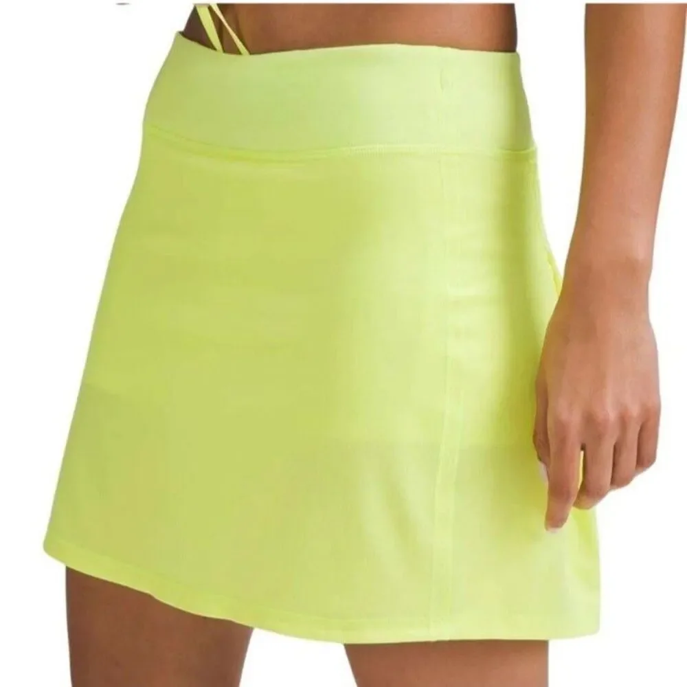 Lululemon Pace Rival Mid-Rise Skirt Extra Long Electric Lemon Women's Size 4 - Picture 7 of 10